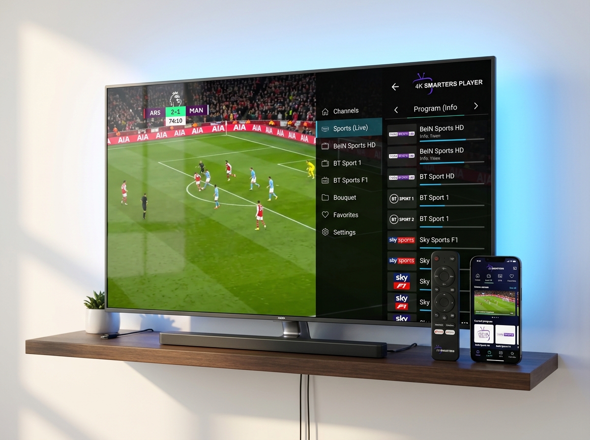 4k smarters player interface on Smart TV and Mobile Devices